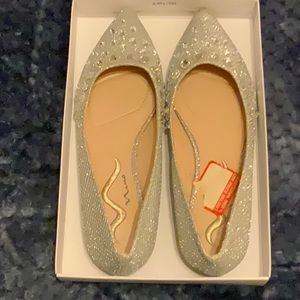 Beautiful Silver Sequin Flats